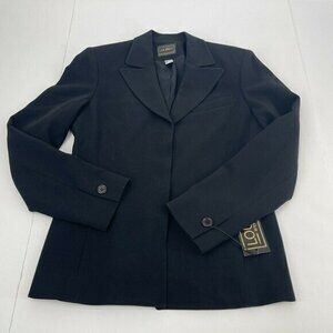 Louben Blazer 6 Womens Business Casual Classic Black Button Closure Ladies